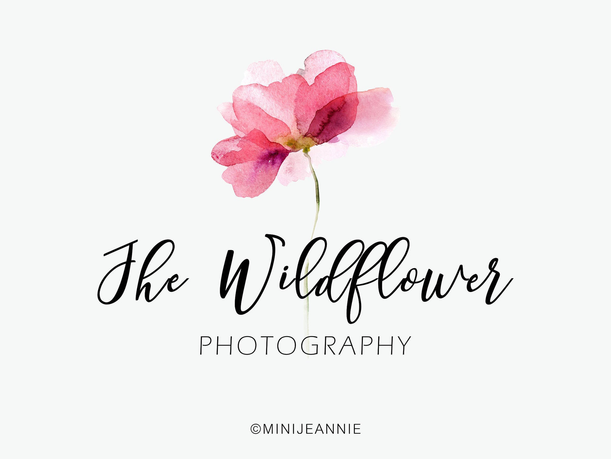 Flower logo-Floral Logo-Nature Logo-Photography Logo-Watercolor Logo-Premade logo-Etsy Logo-Small Business Logo-Hand drawn Logo-Branding