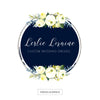 White Floral Logo-Flower Logo-Nature Logo-Photography Logo-Watercolor Logo-Premade logo-Watermark-Hand drawn Logo-Branding