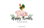 Farm Logo-Shelter Logo-Sanctuary Logo-Pig and Rooster Logo-Animal Logo-Etsy logo-Watercolor Logo-Business Logo-Premade logo-Free Font Change