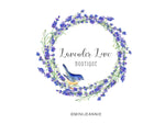 Lavender Frame Logo-Bird Logo-Bird on Wreath Logo-Lavender Wreath Logo-Lavender Floral Logo-Flower Wreath Logo-Purple floral logo