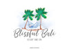 Travel Logo-Resort Logo-Vacation Logo-Travel Agent Logo-Palm Logo-Hammock Logo-Seaside Logo-Beach Logo-Free Font Change
