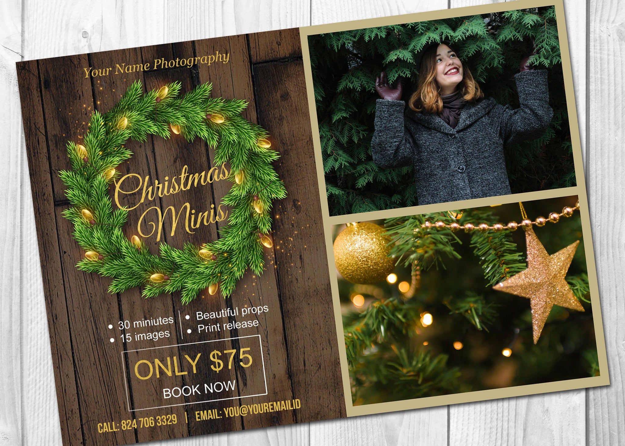 Christmas mini session template - Christmas marketing board - Photography marketing board - INSTANT DOWNLOAD