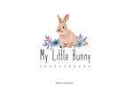 Bunny Logo-Rabbit Logo-Animal Logo-Kids Logo-Watercolor Logo-Etsy Logo-Photography Logo-Business Logo-Boutique Logo-Premade Logo
