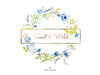 Wildflower Wreath Logo-Wildflower Logo-Snapdragon Logo-Cornflower Logo-Wreath Logo-Flowers Logo-Floral Logo-Watercolor Logo-Free Font Change