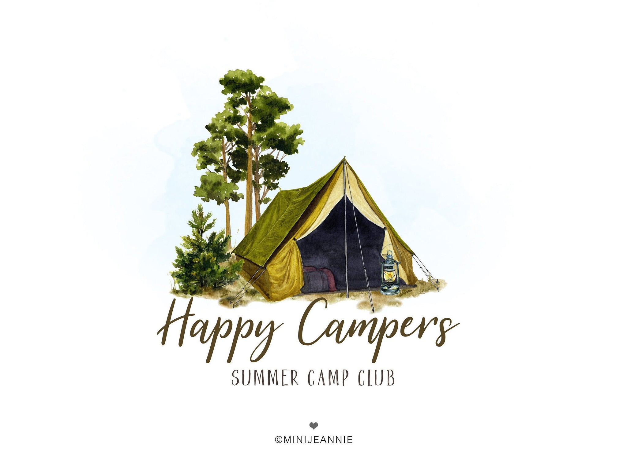 Camping Logo-Tent Logo-Travel Logo-Travel Blog Logo-Explorer Logo-Travel Blogger Logo-Premade Logo-Watercolor Logo-Free Font Change