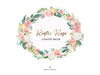 Beautiful Floral Wedding Logo-Oval Boho Floral Wreath Logo
