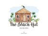 Vacation Rental Logo-Travel Logo-Bamboo Cottage Logo-Beach Hut Logo-Resort Logo-Hut Logo-Home Logo-House Logo-Seaside Logo-Palm Trees Logo