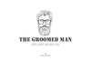 Men's Barber Shop Logo-Moustache and Beard Logo-Masculine Logo-Manly Logo-Men Grooming Logo-Man with Glasses Logo-Beard Oil Logo