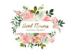 Premade Logo, Floral Logo, Business Logo, Company Logo, Pink Rose Logo, Watercolor Logo, Flowers Logo, Bouquet Logo, Rustic Floral Logo